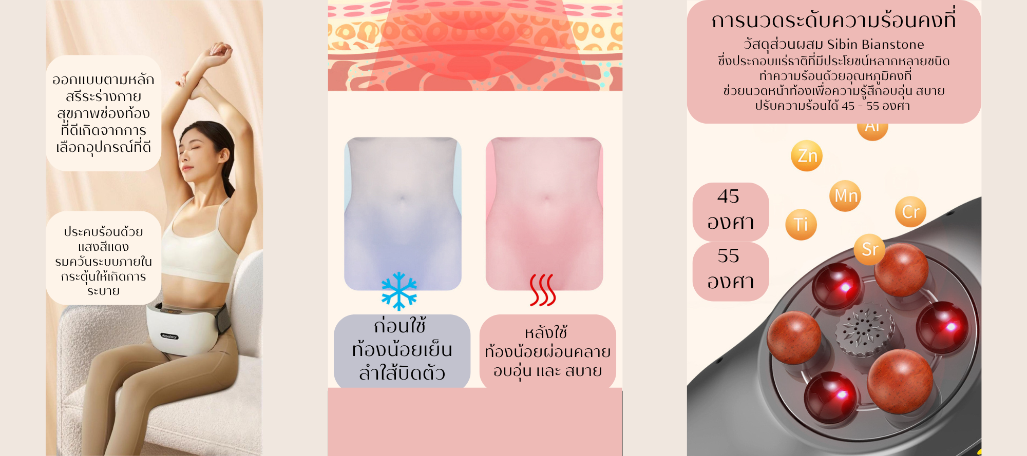เครื่องนวดท้อง กระตุ้นการขับถ่าย ลดไขมันหน้าท้อง ST030