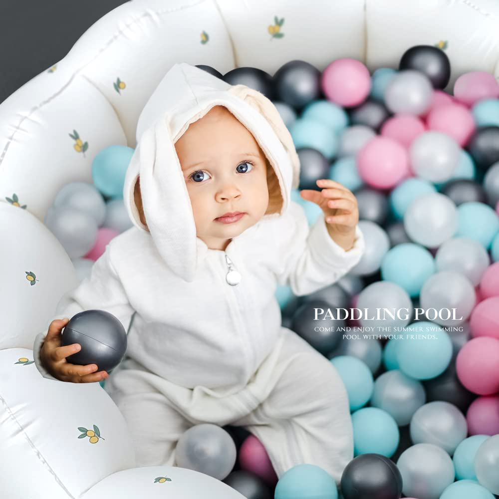 แพเป่าลมเด็กทรงกลมตกแต่งลายผลไม้ Inflatable Baby Paddling Pool