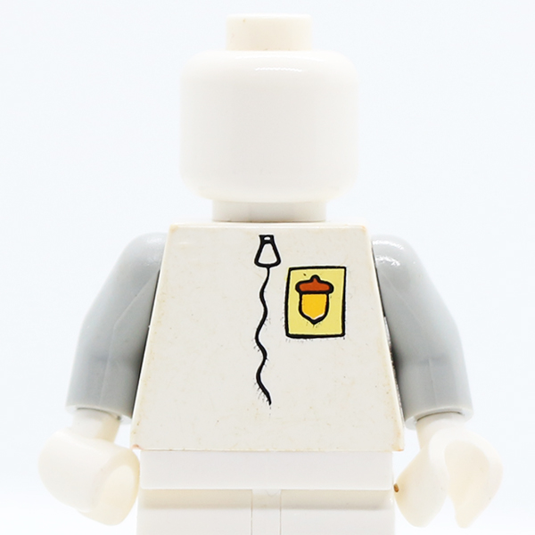 SpongeBob with Yellow Acorn Badge Pattern / Light Bluish Gray Arms / White Hands