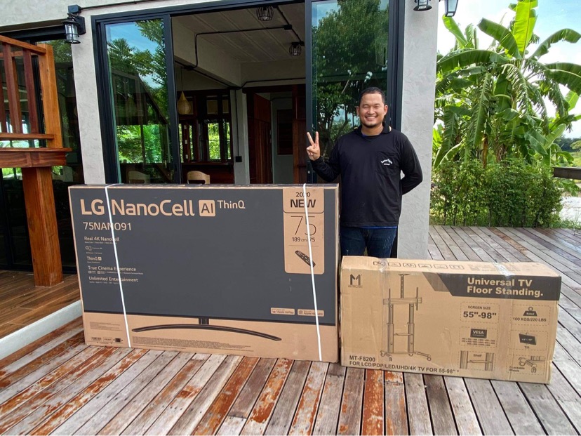 JMTVSTAND MT-F8200 ขาตั้งพื้นทีวีมีล้อเลื่อน(TV Stand) วัสดุ Aluminium อลูมิเนียม แบบล้อเลื่อนปรับสูง/ต่ำได้ 55"-98" นิ้ว{รับประกันสินค้า 3 ปี}0964746498