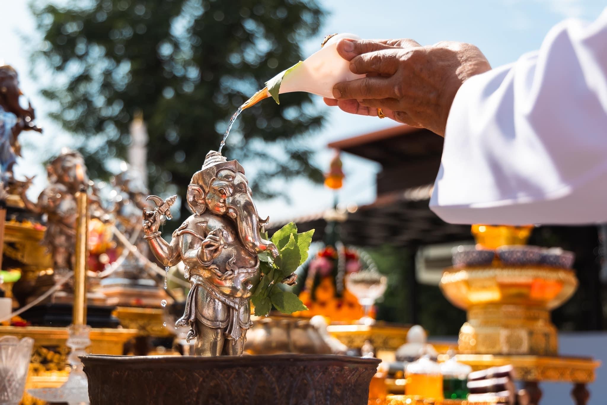 พระพิฆเนศ เทวรูปสรงน้ำ พระวินายักจตุรถีคเณศวร์ สูง 12 นิ้ว (หมายเลข6)