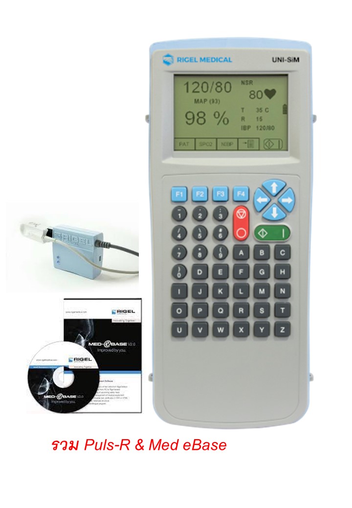 RIGEL UNI-SIM/w Puls-R/Med eBase เครื่องสอบเทียบเครื่องวัดสัญญาณชีพทางการแพทย์ เครื่องจำลองสัญญาณชีพทางการแพทย์ (Vital Sign Simulator) แบบ 6 in 1