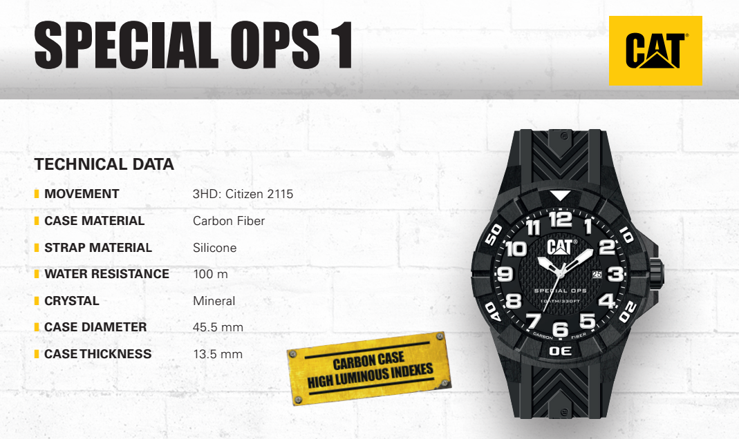 CAT Watches K2.121.23.113 Special OPS1 Caterpillar watches