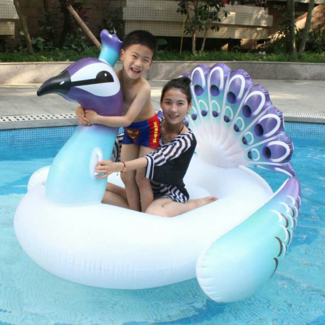 ห่วงยางนกยูงสีฟ้า รุ่นใหม่ Inflatable New Blue Peacock