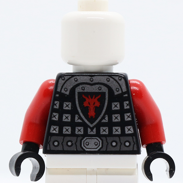 Castle Dragon Knight Scale Mail with Dragon Shield and Shoulder Armor Front and Back Pattern / Red Arms / Black Hands