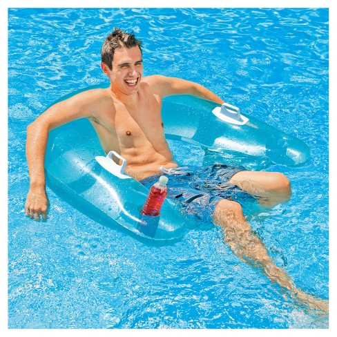 แพยางโซฟานั่งชิว พร้อมที่วางแก้วและที่จับ Inflatable Sofa with cup holden Pool Float