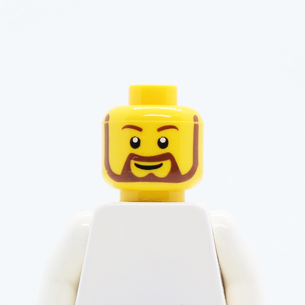 Beard Brown Rounded with White Pupils and Grin Pattern