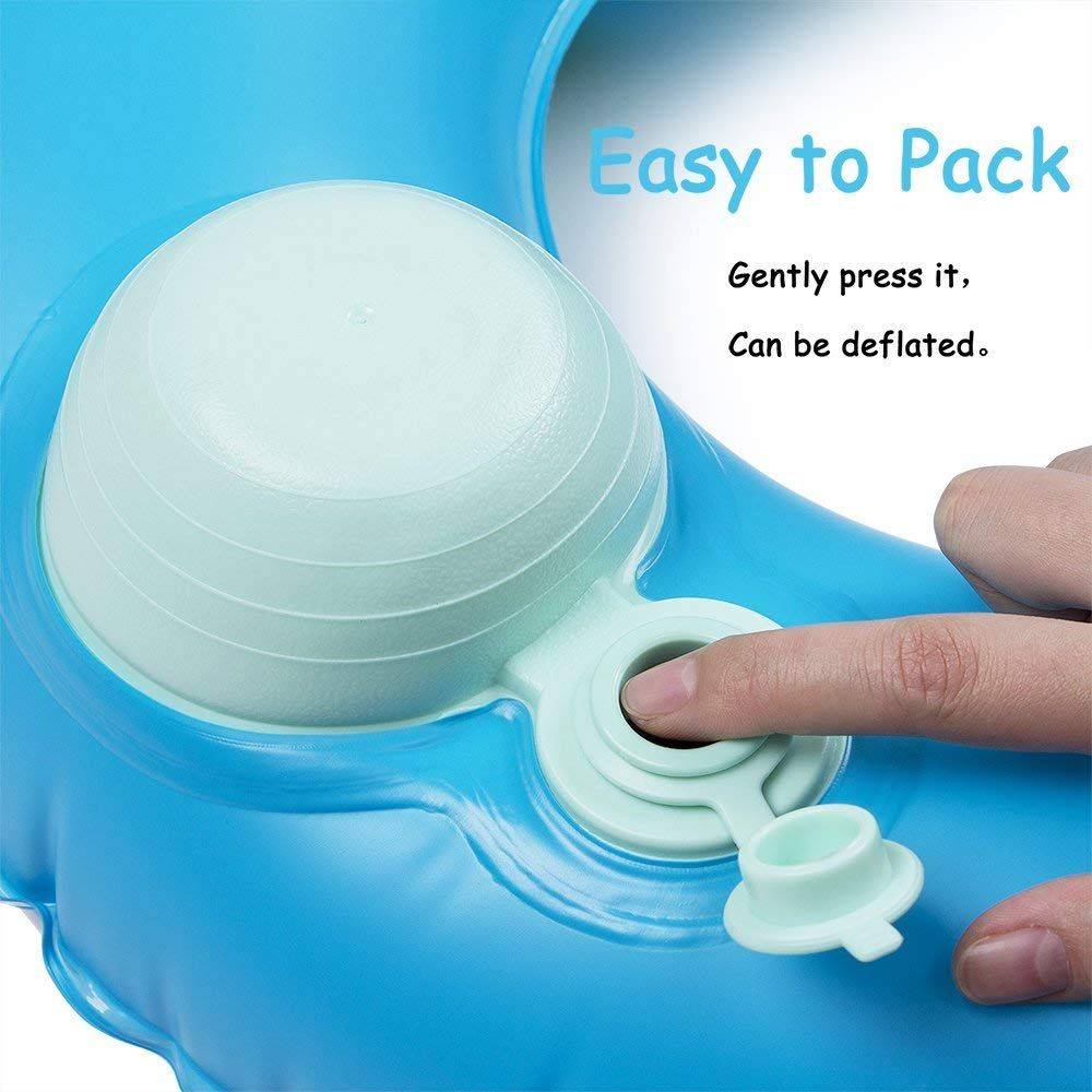 ห่วงยางแตงโม - สีฟ้า ไม่ต้องใช้ที่สูบลม Inflatable Watermelon Pool Float Non Air Pump