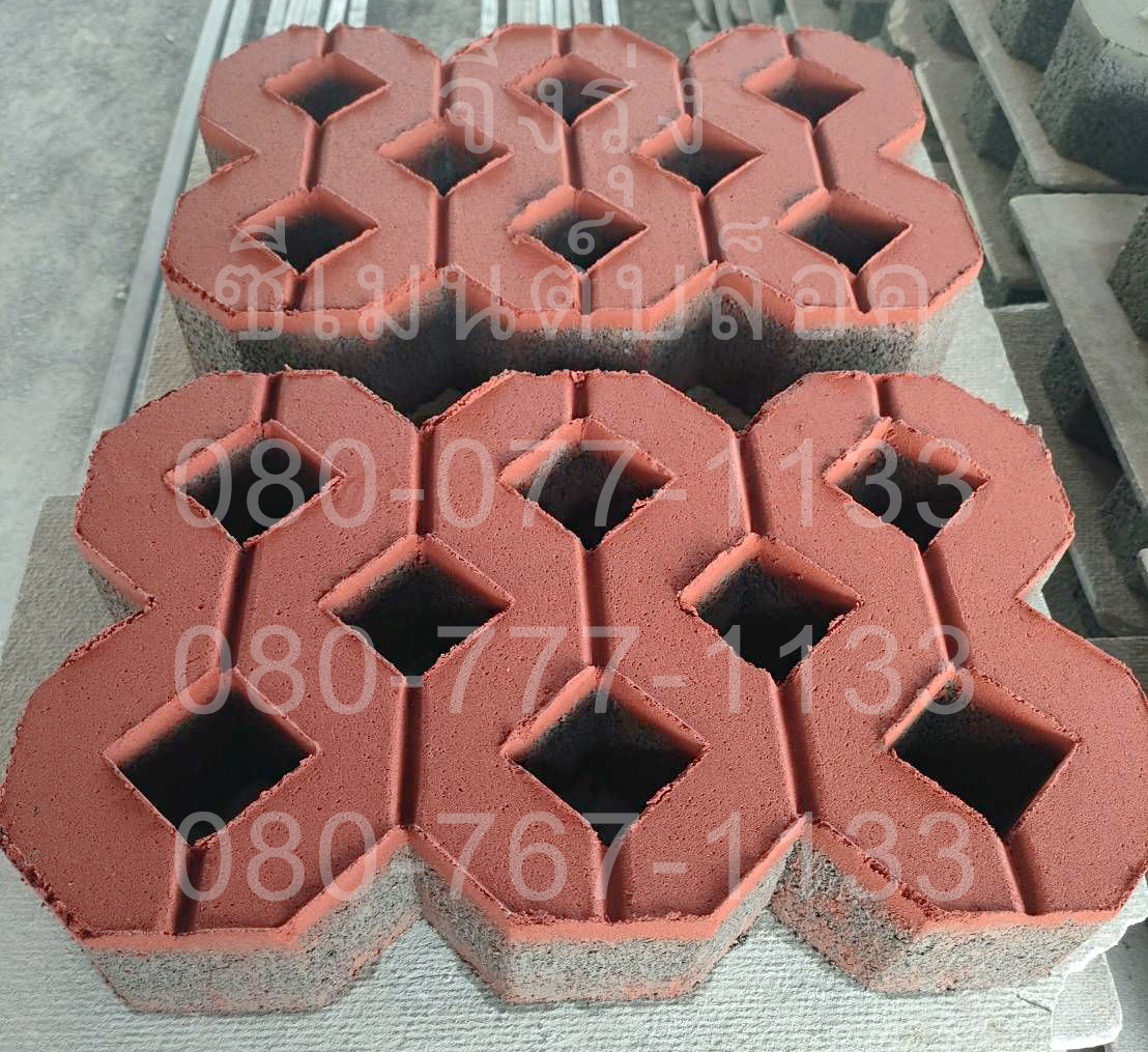 บล็อกปูหญ้า หน้าเรียบ สีเทา