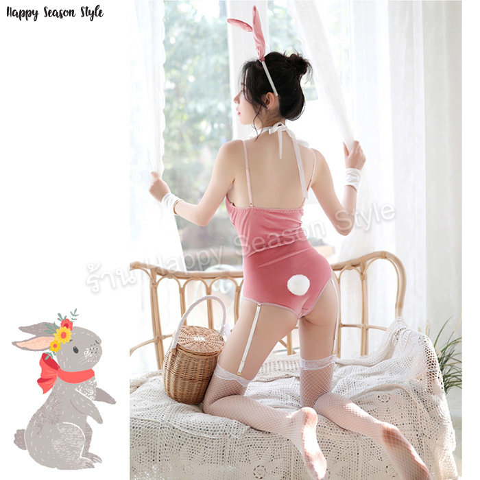 ชุดบันนี่ 🐰 กระต่าย เพลย์บอย 🐰 บอดี้สูทผ้ากำมะหยี่🌈ครบเซ็ท พร้อมถุงน่อง