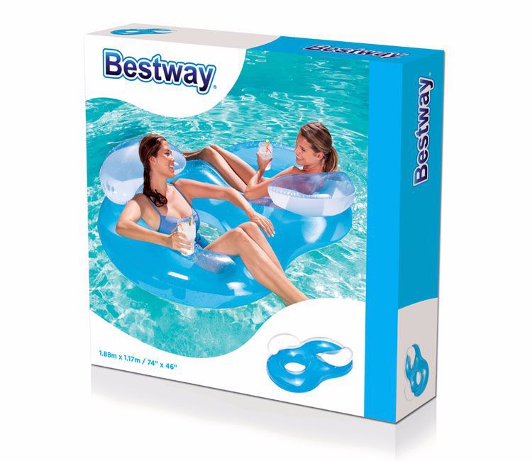 Bestway ห่วงยางนั่งคู่ สีฟ้า Inflatable Bestway Twin Pool Float