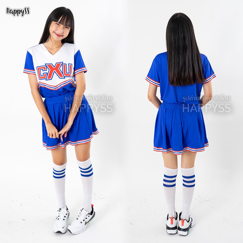 กระโปรงเชียร์ กระโปรงสีน้ำเงิน เอวยางยืด สีน้ำเงิน🏍️💨ส่งไวจาก กทม.