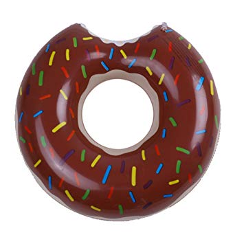 ห่วงยางโดนัทสีน้ำตาล Inflatable Brown Donut Ring Pool Float