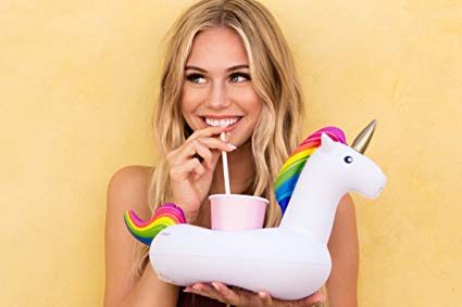 ที่วางแก้วเป่าลม ยูนิคอร์น Inflatable Unicorn Cup Holder