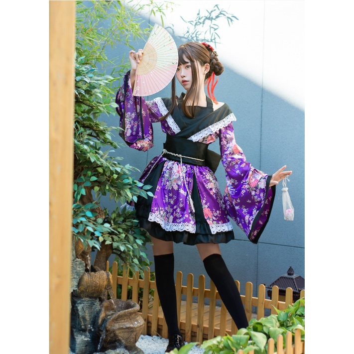 ชุดกิโมโน เปิดไหล่สกีนลายดอก🏍️💨 ส่งไว จากไทย