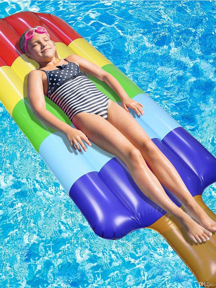 แพยางไอศครีม ลายสายรุ้ง Inflatable Ice cream Rainbow Float