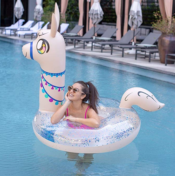 ห่วงยางอัลปาก้า กลิตเตอร์ Inflatable Glister Alpaca Ring Pool Float