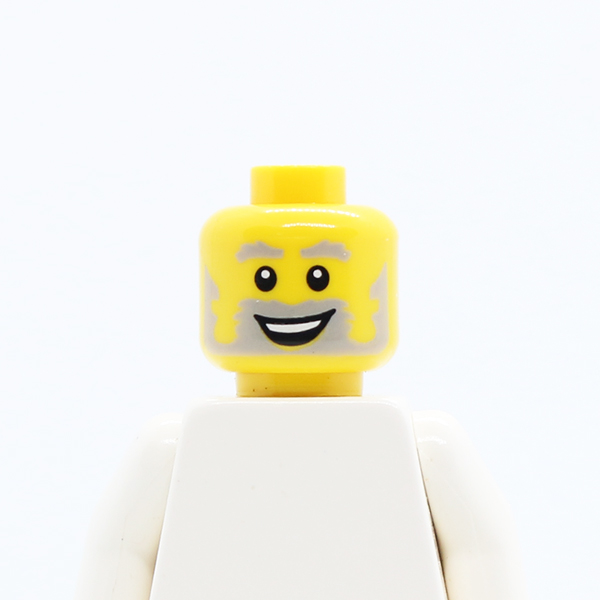 CS03 Beard Gray with Gray Eyebrows, Sideburns, Wide Open Smile and White Pupils Pattern