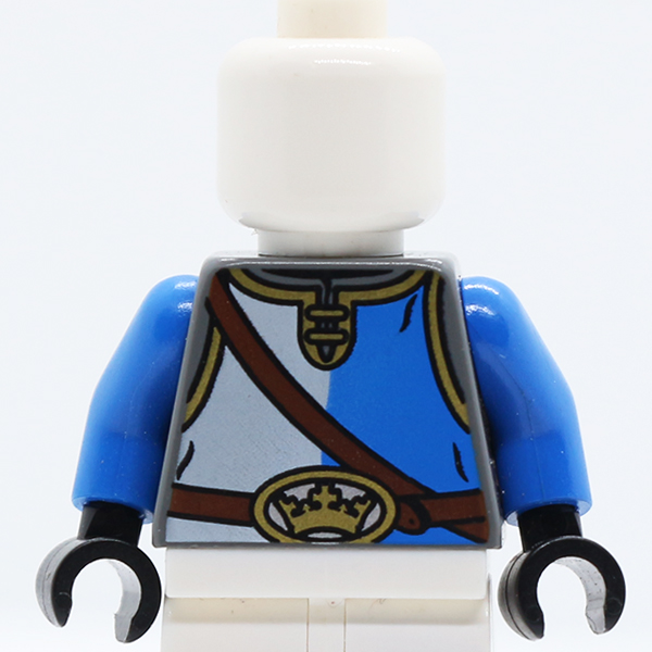 Castle King's Knight Shirt, Shoulder Strap and Crown on Buckle Pattern / Blue Arms / Black Hands