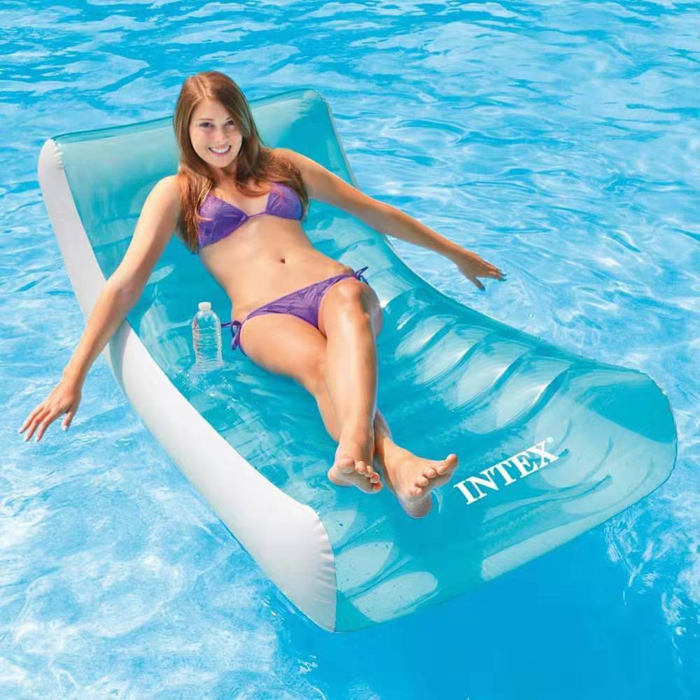 แพยางนอน สีฟ้าขาว Inflatable New Intex Light Blue And White Water Parx Water Longer