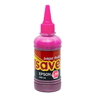 หมึกเติมเครื่องพิมพ์อิงค์เจ็ทยี่ห้อ EPSON (สีแดงอ่อน-LightMagenta) ตรา Save 100ml