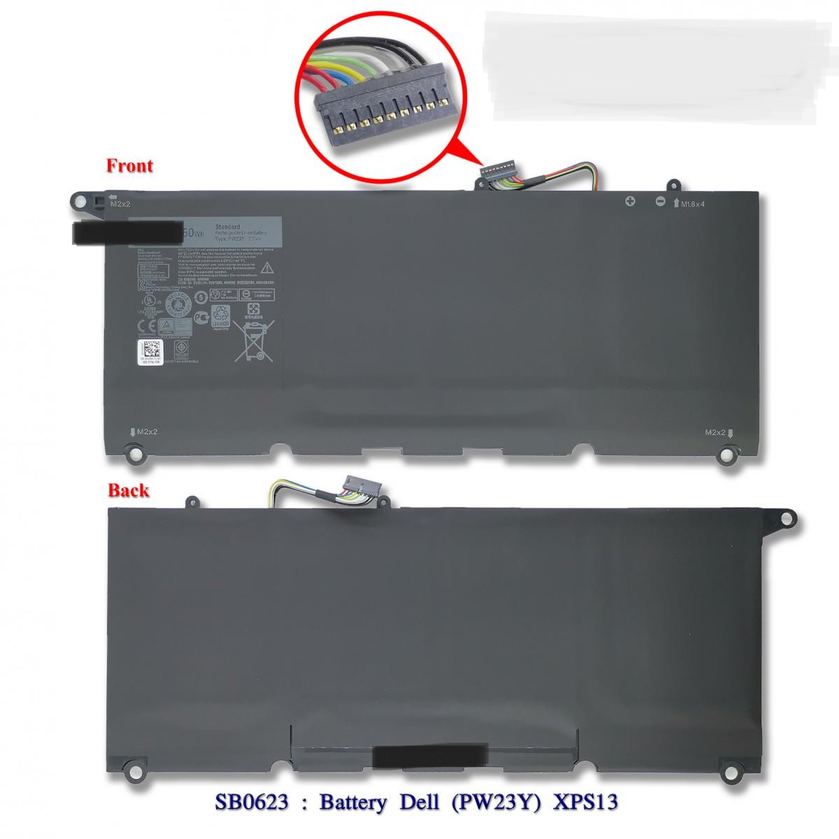SB0623 - BatteryDell(ORG)(PW23Y)XPS13,9360 Ultrabook(TP1GT,RNP72,0RNP72)