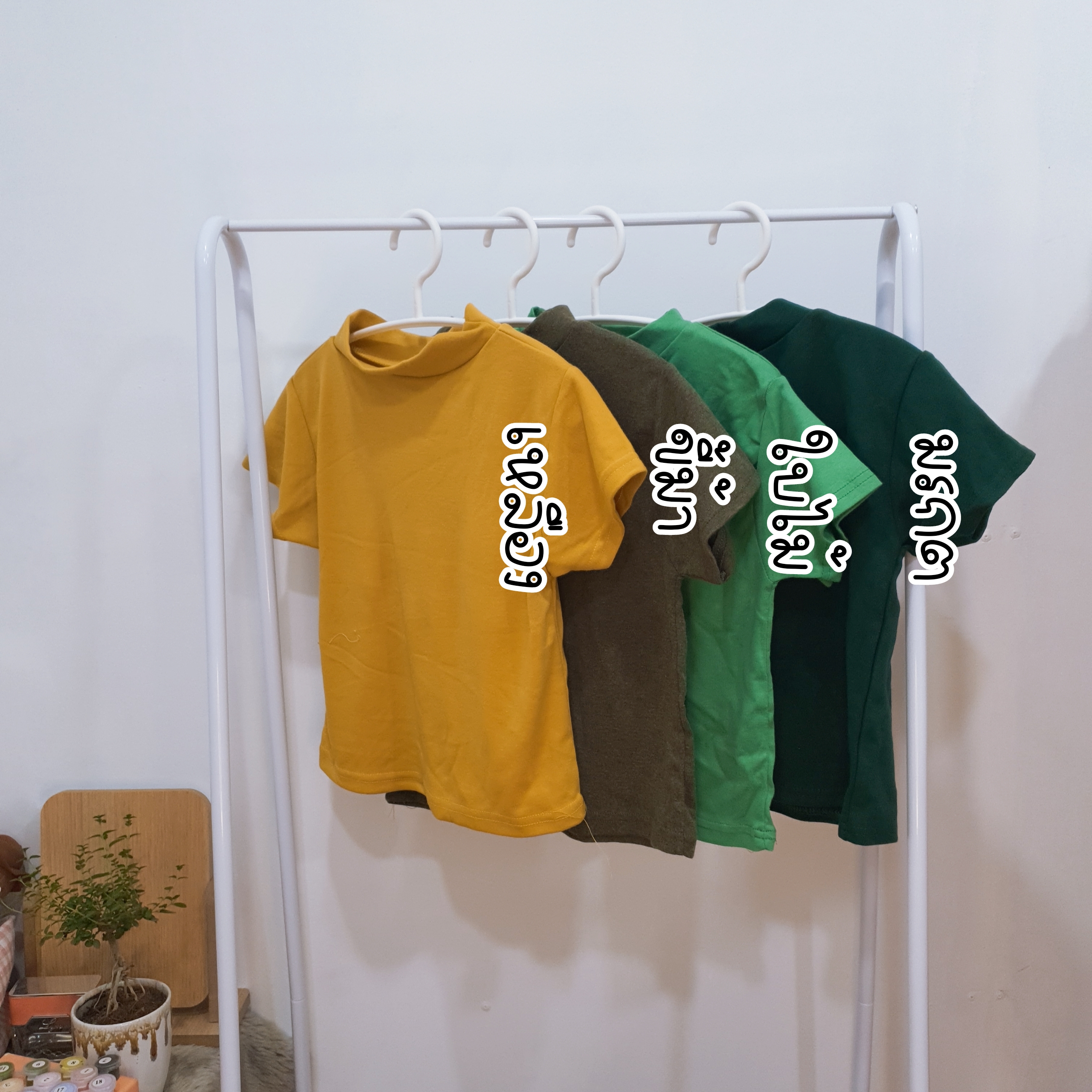 เสื้อครอปคอเต่าแขนสั้น สีพื้น nuttyshopp.p