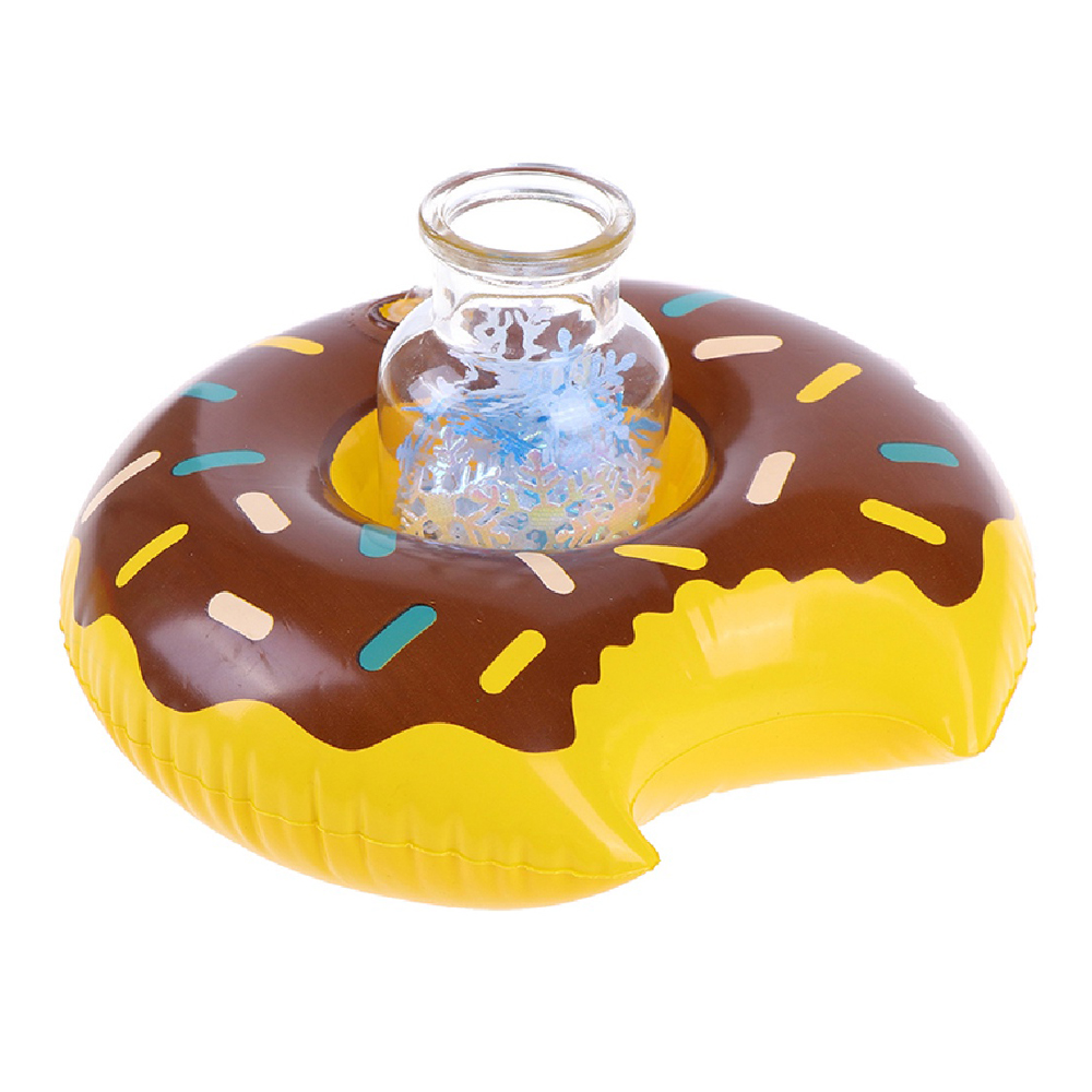 ที่วางแก้วเป่าลม โดนัท สีน้ำตาล Inflatable Brown Donut Cup Holder