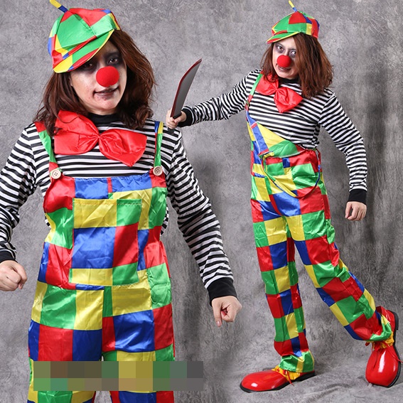 ชุดตัวตลก 🤡 โบโซ่ เอี้ยมสก็อต พร้อมเสื้อลายทางสีดำ 🏍️💨ส่งไวจาก กทม.