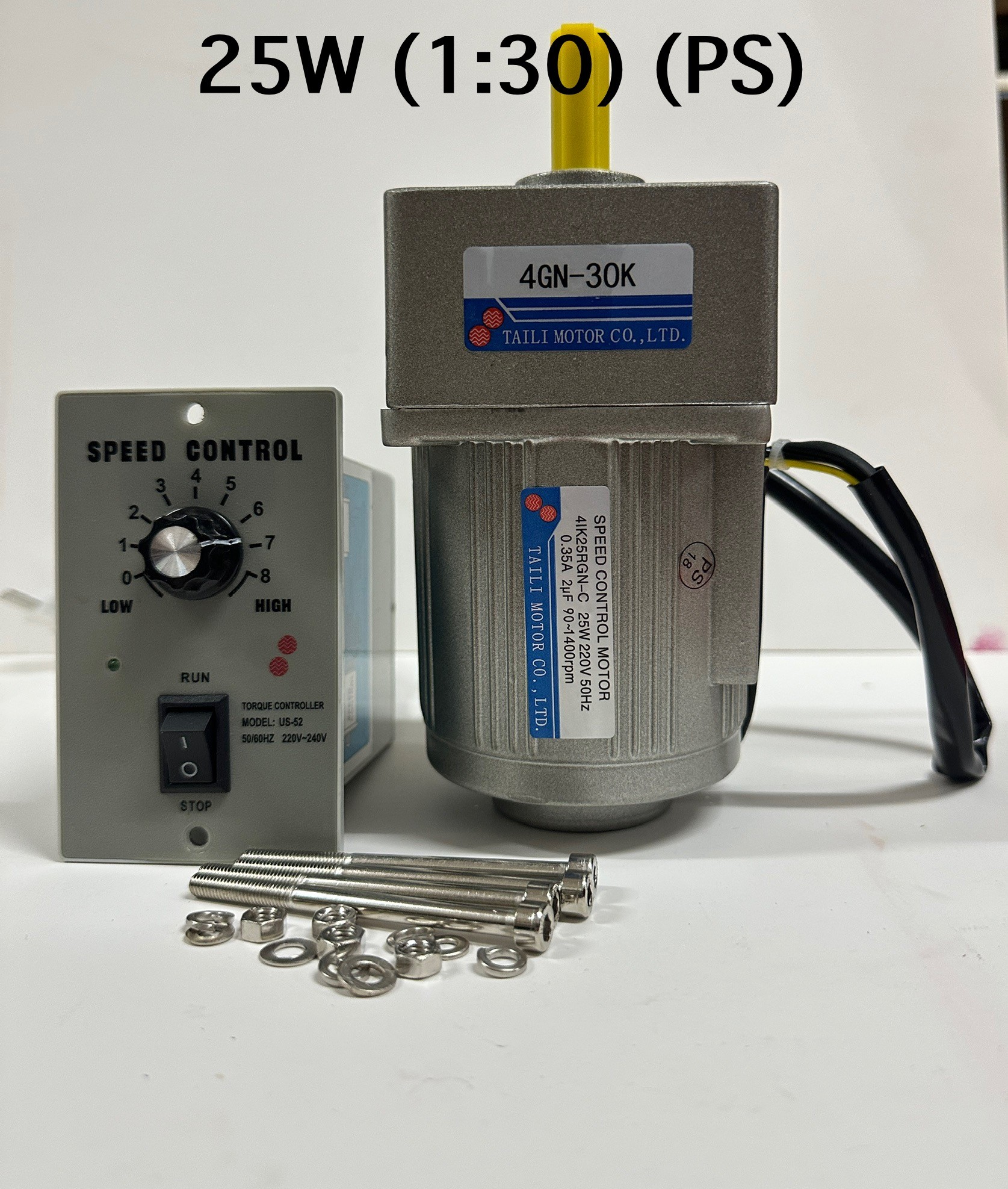มอเตอร์เกียร์ 220V 25w(ไต้หวัน) AC 220V ไฟ 1 เฟส 25W ปรับความเร็วรอบได้ หัวเกียร์ (1:30)มอเตอร์ปรับรอบ ตัวปรับความเร็วมอเตอร์ เกียร์มอเตอร์220v มอเตอร์เกียร์ทด motor ac 220v