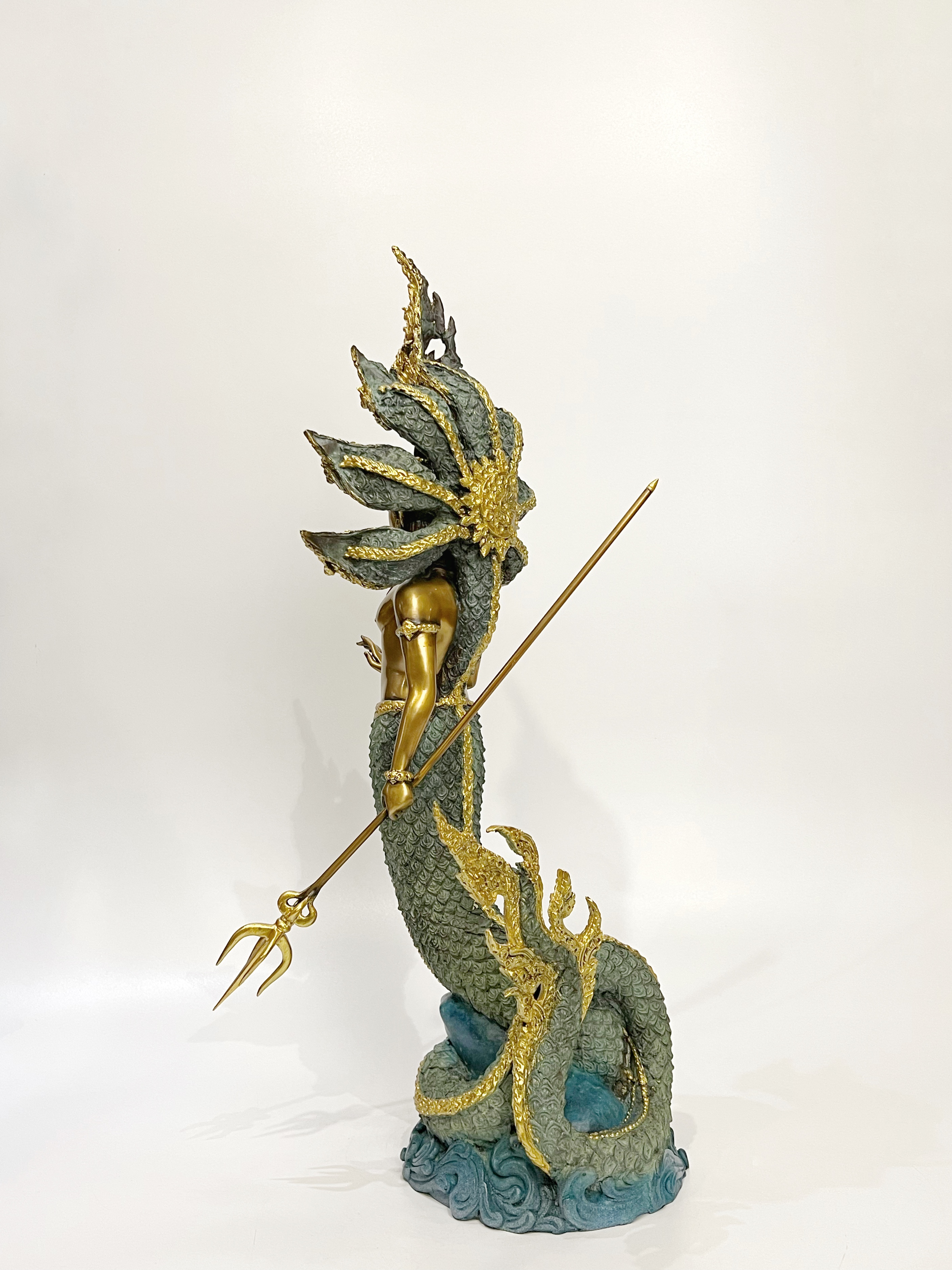 ปู่นาคราช ทรงตรีศูล หน้าตัก 9 นิ้ว (ปรก 7 เศียร)