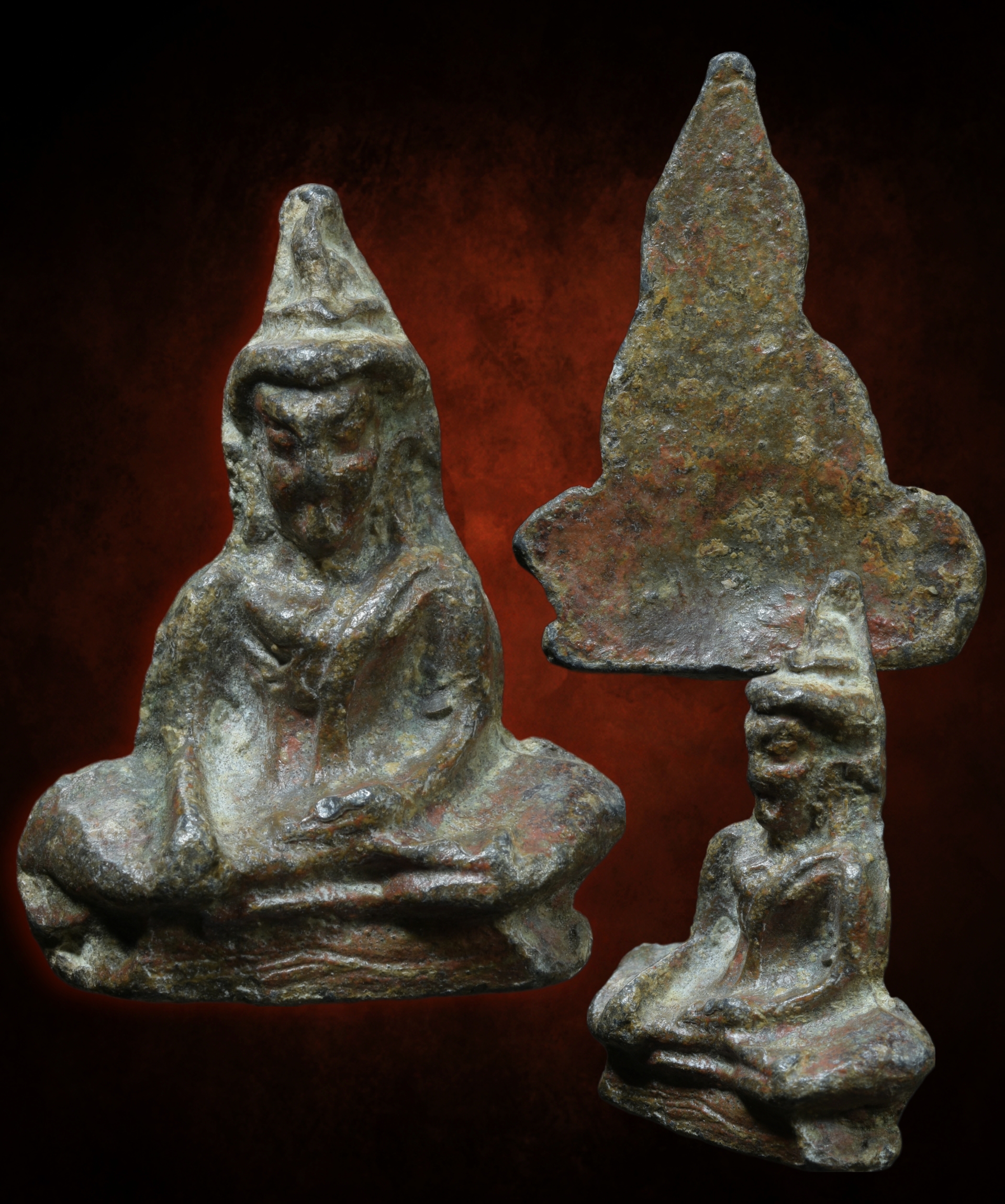 พระท่ากระดาน เนื้อชินตะกั่ว สนิมแดง