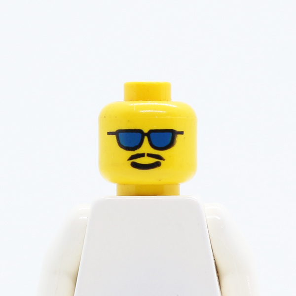 Glasses with Blue Sunglasses and Moustache Pattern - Blocked Open Stud