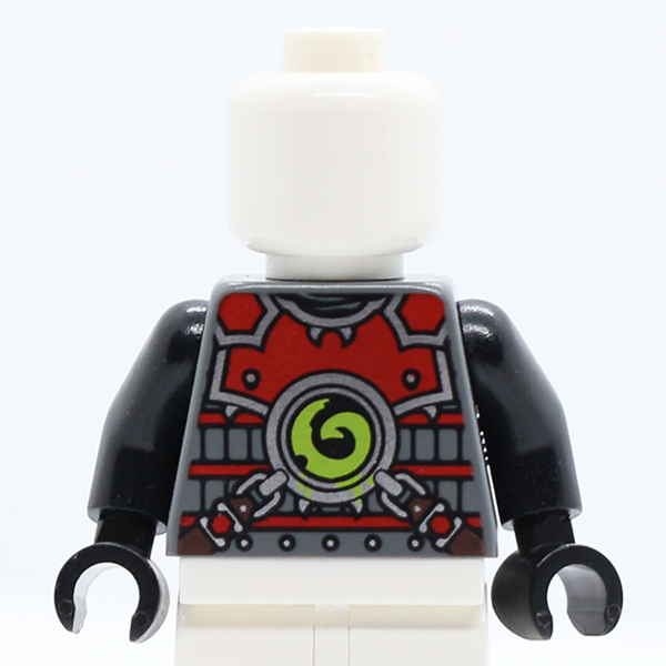 NJO Ninjago Red Armor with Lime Swirl Medallion Pattern / Black Arms / Black Hands