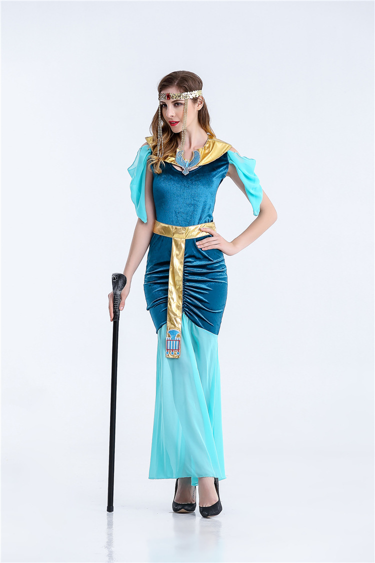 ชุดคลีโอพัตรา สีฟ้า อียิปห์ ฟาโรห์