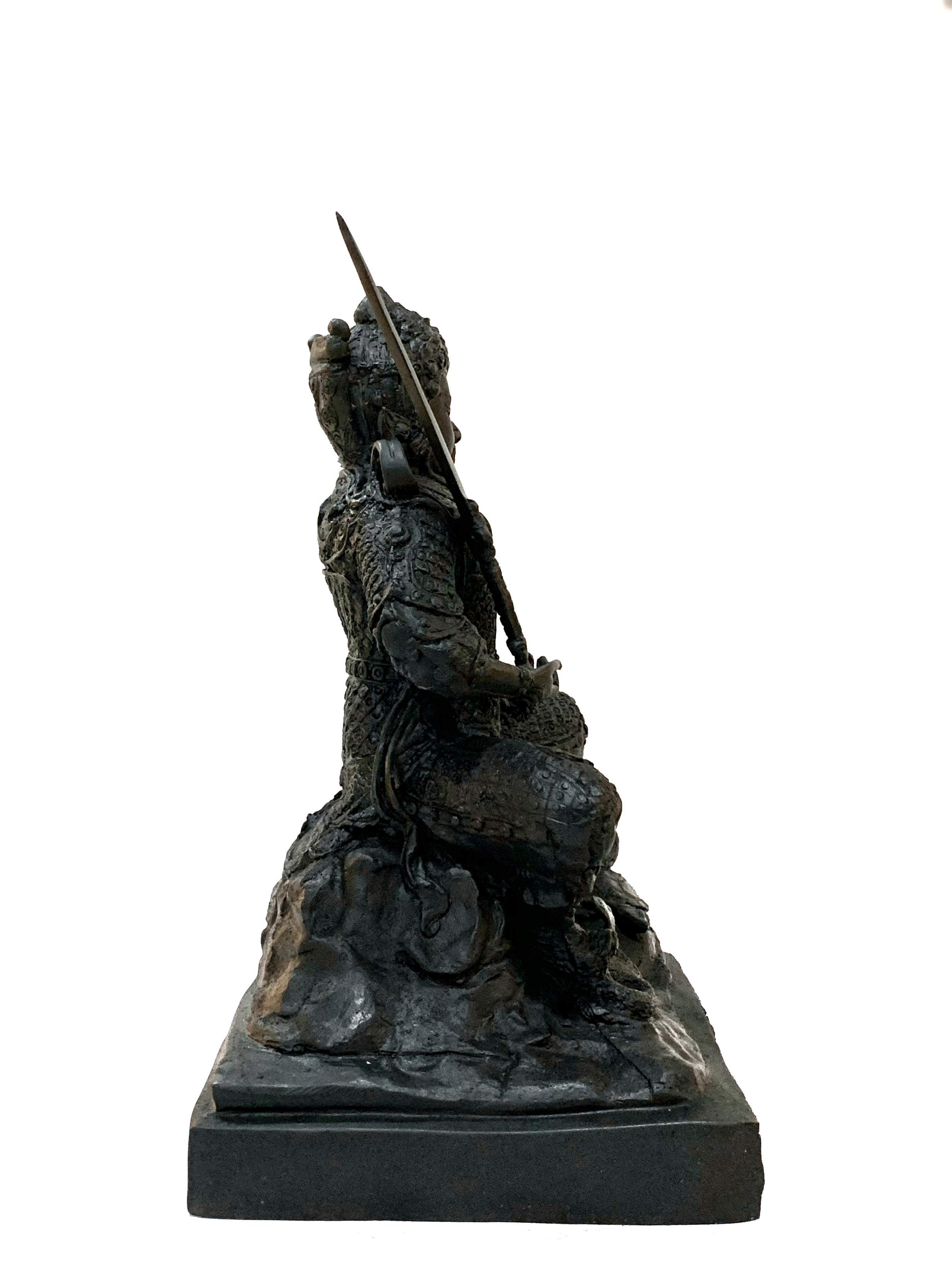 ตั่วเหล่าเอี๊ยะนั่งถือดาบ หน้าตัก 9 นิ้ว