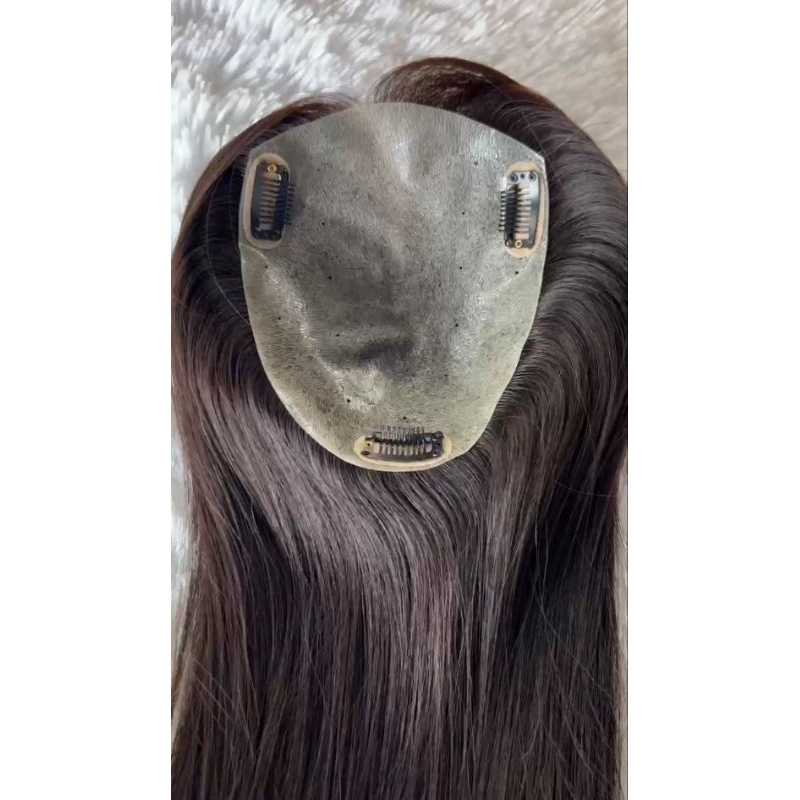 จัดโปร‼️ แผ่นปิดผมบางสกินพียู หนังเทียมซิลิโคน รุ่นมีรูระบายดี Thin Skin PU ทอมือผมจริงแท้10A