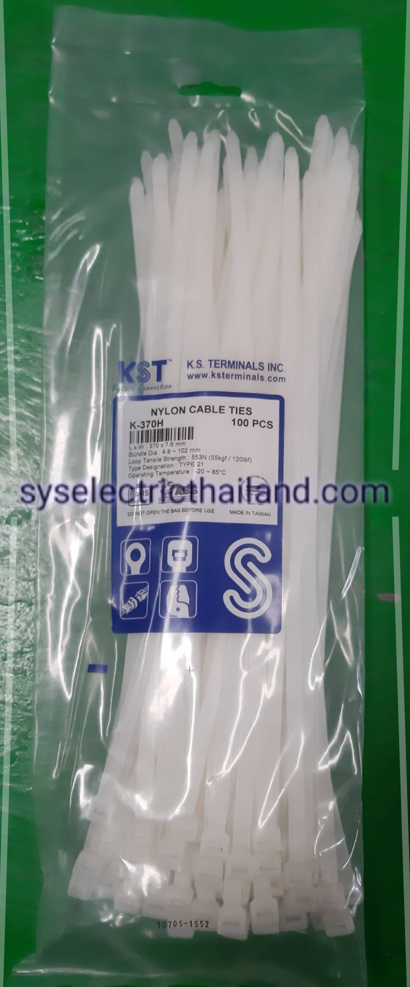 เคเบิ้ลไทร์ KST 15นิ้วหนา 370*7.6มม 100PCS