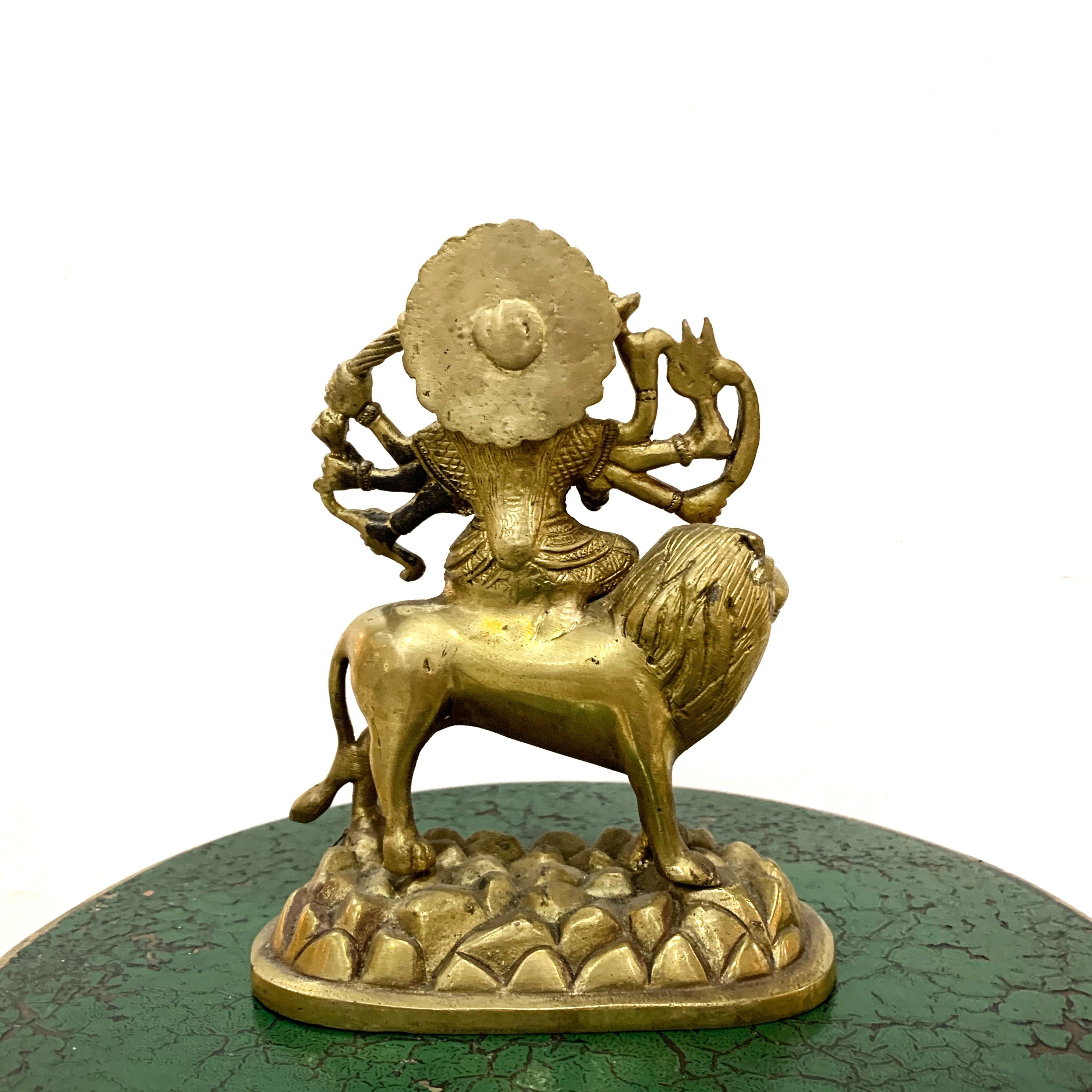 พระแม่อุมาเทวี ปางมหาทุรคา หรือ พระแม่ทุรคาทรงราชสีห์ (พระแม่อุมาขี่เสือ) หน้าตัก 2 นิ้ว