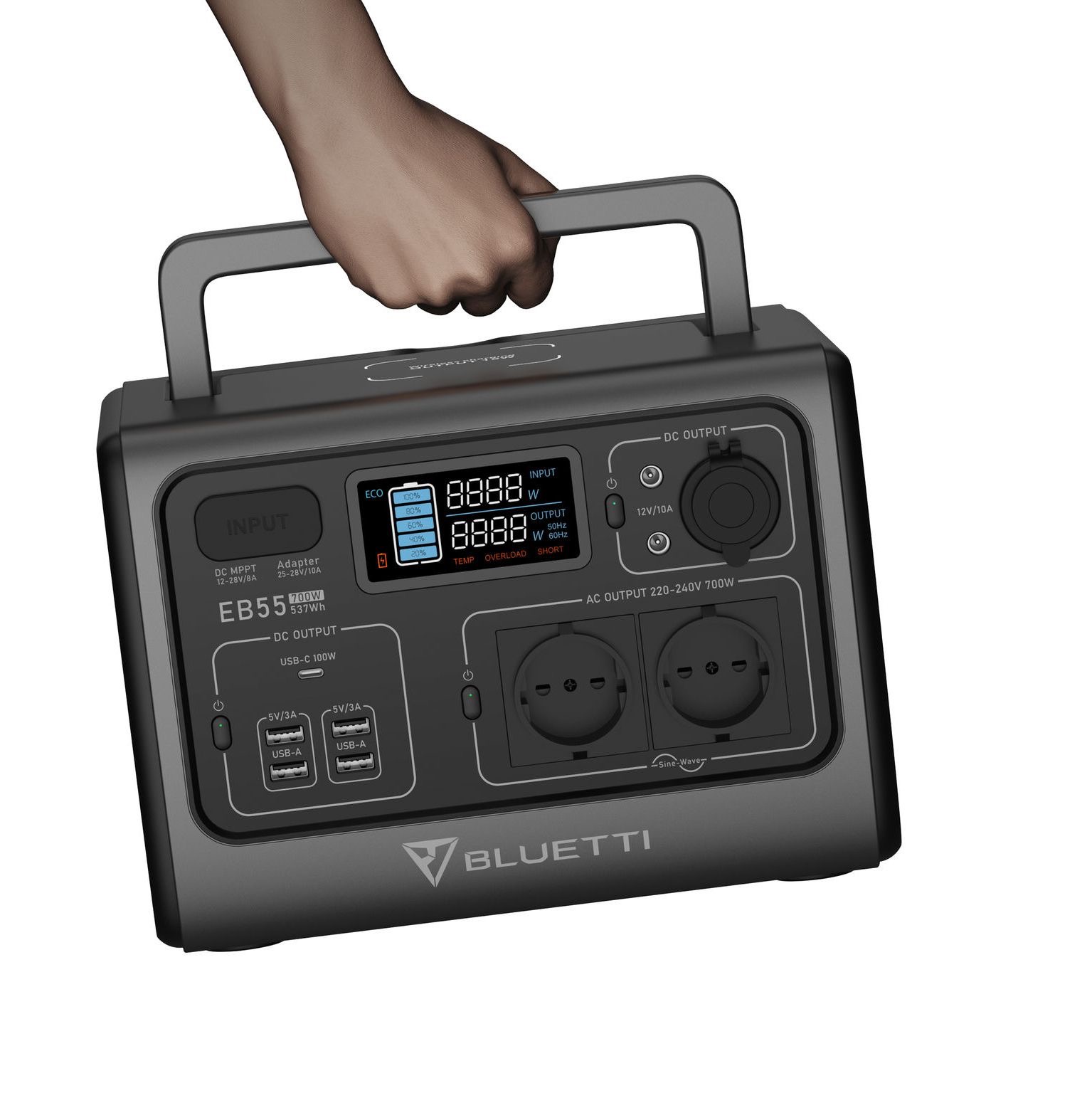 BLUETTI EB55 Portable Power Station + PV120 Solar Cell เซทแบตเตอรี่สำรองพกพา พร้อมโซลาร์เซลล์