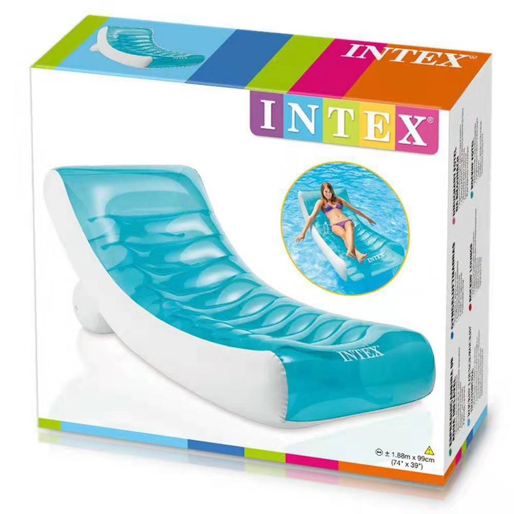 แพยางนอน สีฟ้าขาว Inflatable New Intex Light Blue And White Water Parx Water Longer
