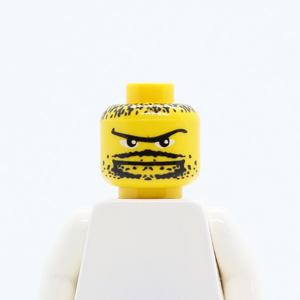 Moustache Thin, Goatee, Long Eyebrow, Stubble Pattern - Blocked Open Stud