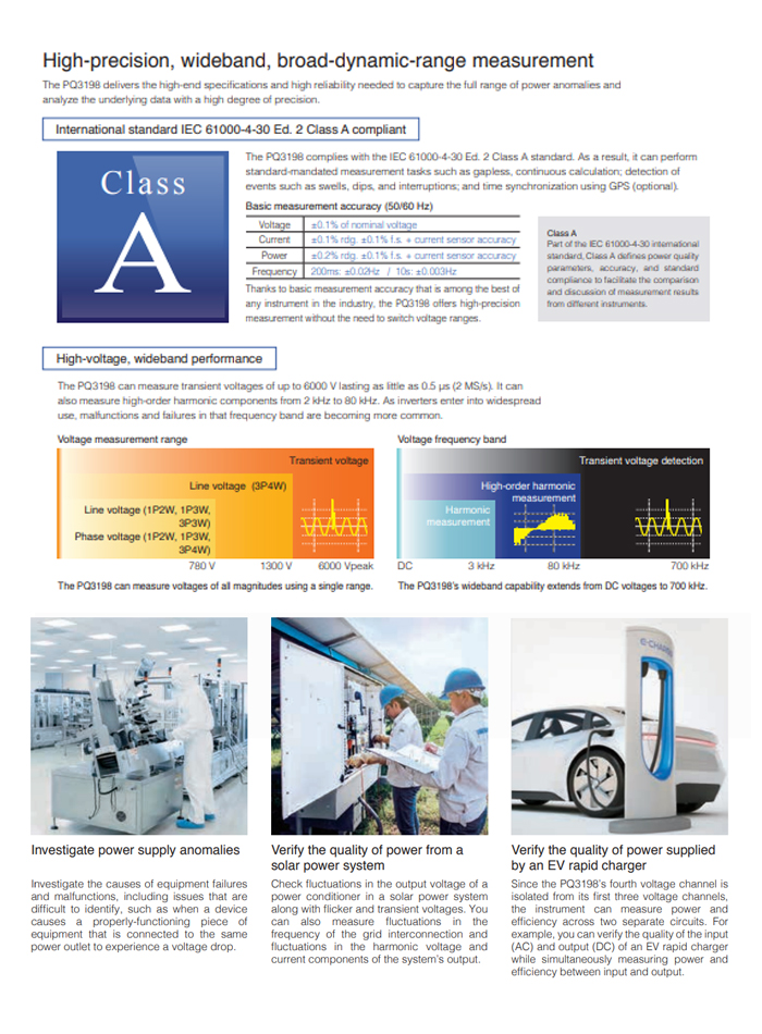 HIOKI PQ3198 เครื่องบันทึกค่าคุณภาพไฟฟ้า Class A (POWER QUALITY ANALYZER)