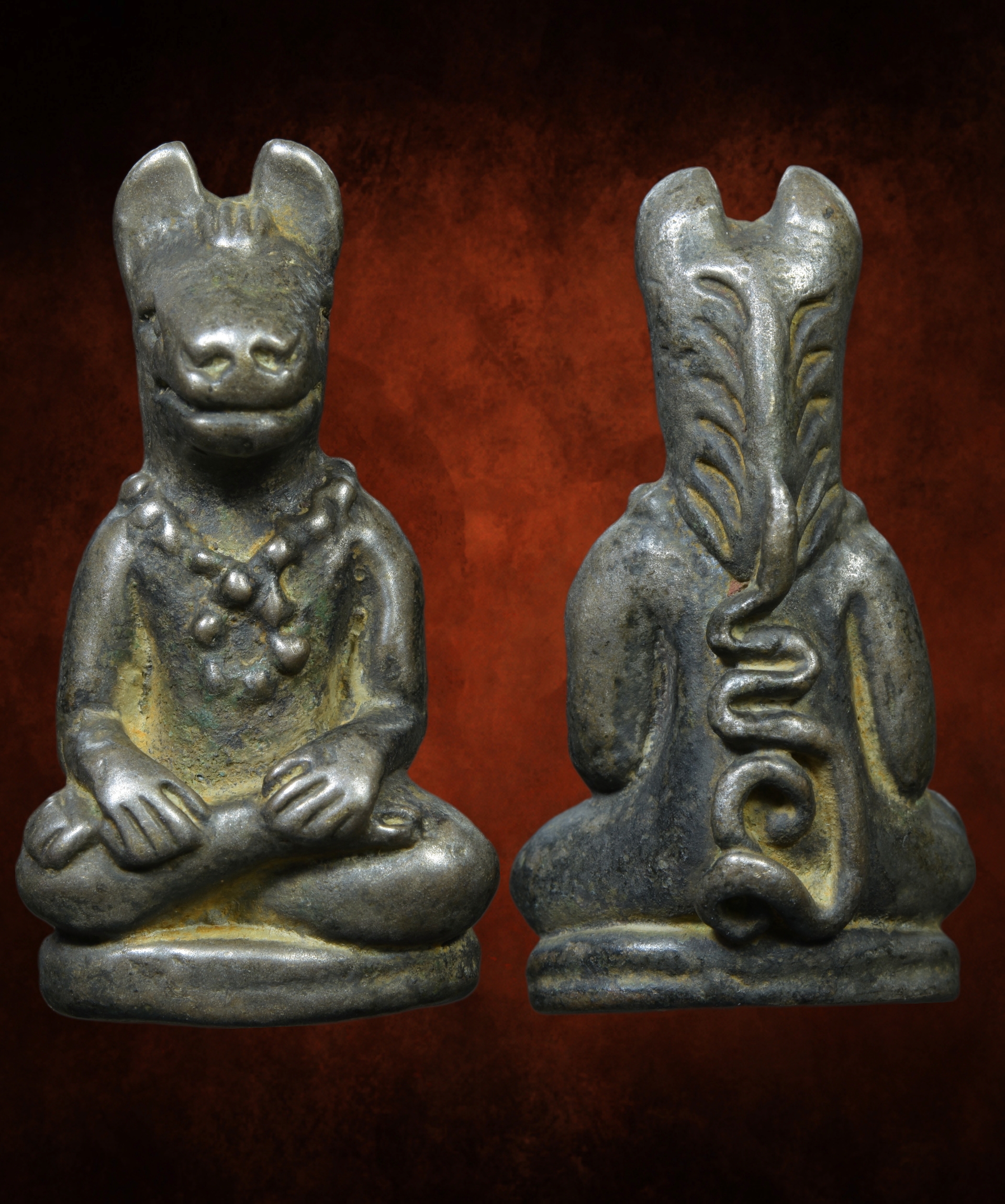 รูปหล่อพระฤาษีหน้าม้า เนื้อสำริดเงิน