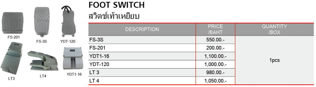 Foot Switches สวิทช์เท้าเหยียบ