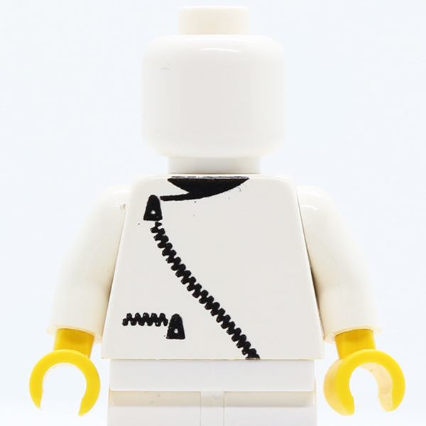 Jacket with Black Zippers and Neck Pattern / White Arms / Yellow Hands