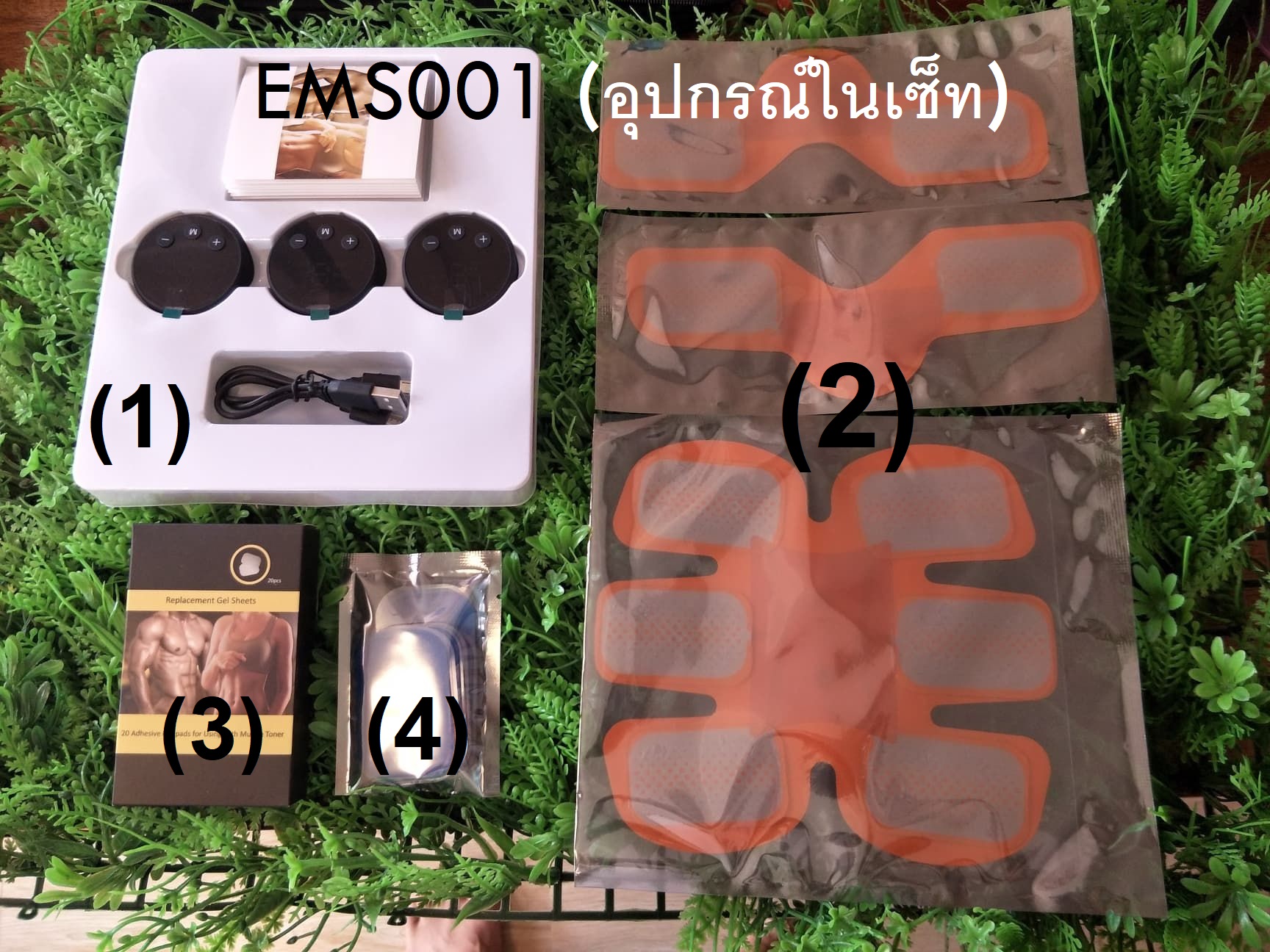 แผ่นกระตุ้นสร้ามกล้ามเนื้อหน้าท้องและแขน/เผาผลาญไขมันส่วนเกิน