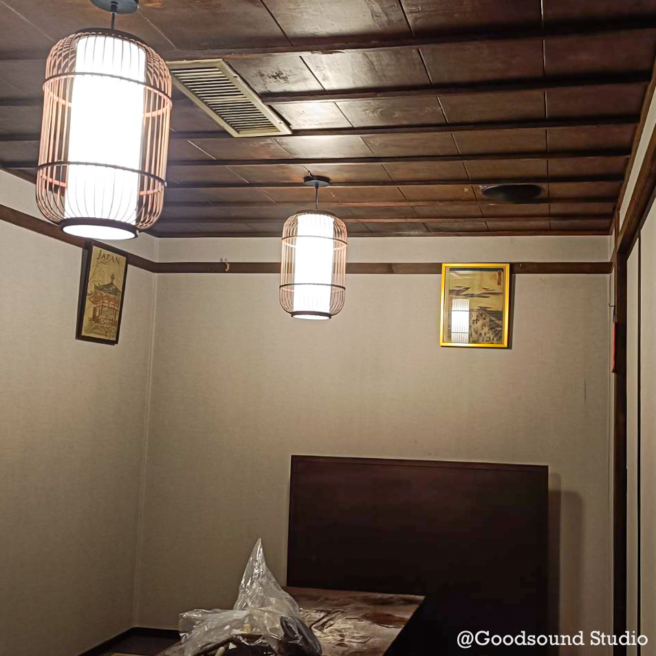 Goodsound Studio กับผลงานติดตั้งเครื่องเสียง เดินท่อร้อยสายลำโพง ติดลำโพงฝังฝ้า ( Ceiling Speaker ) จำนวน 7 ใบ ให้กับ ร้านอาหารญี่ปุ่น อิ โม ยา ( IMOYA JAPANESE RESTAURANT ) สาขา สุขุมวิท 23