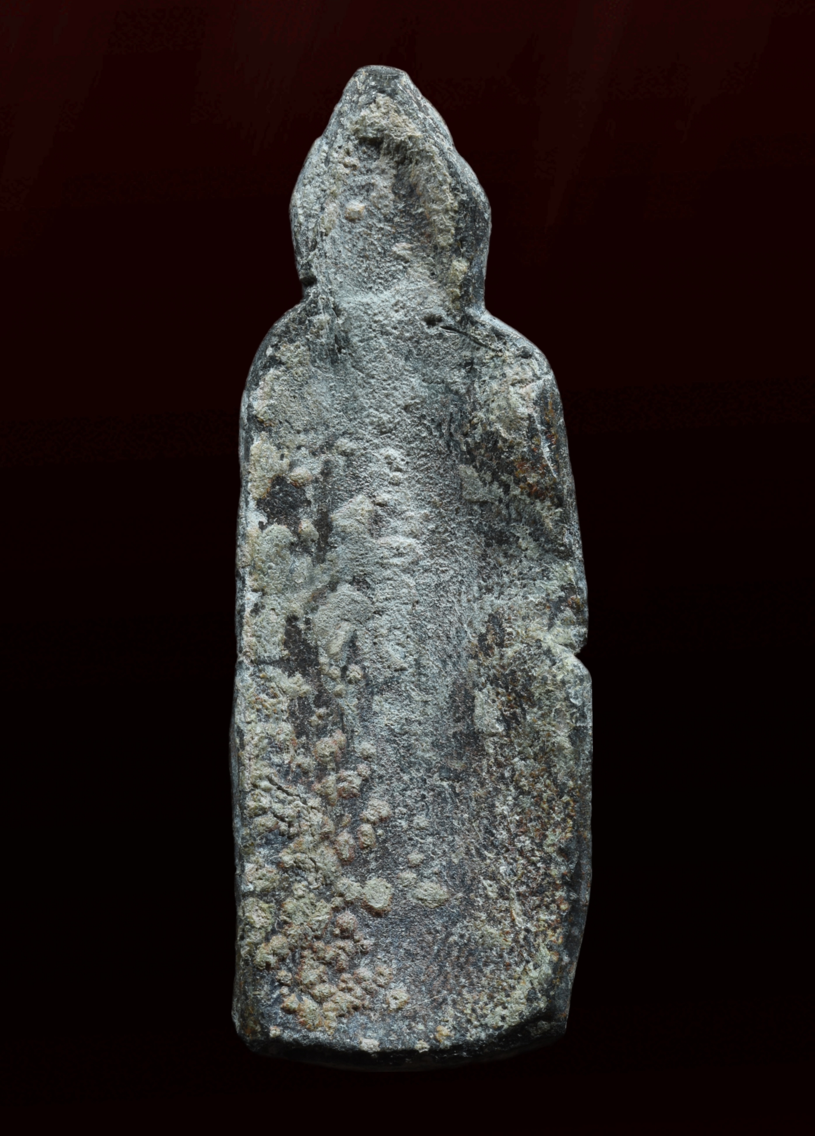 พระร่วงยืนประทานพร เนื้อชินตะกั่ว สนิมแดง