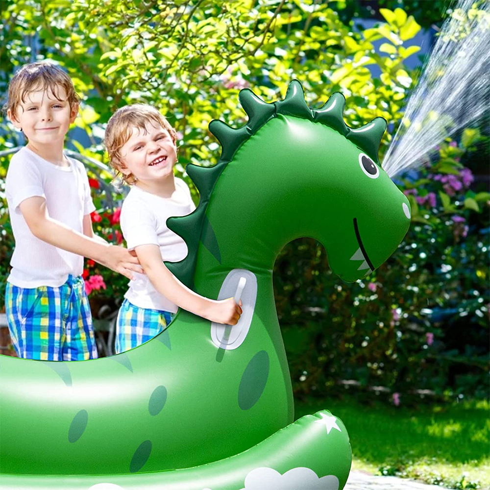 Inflatable Pool Float for Kids Adults - Kids Sprinklers Pool Toy แพเป่าลมรูปไดโนเสาร์สำหรับเด็ก พร้อมสปริงเกอร์พ่นน้ำได้